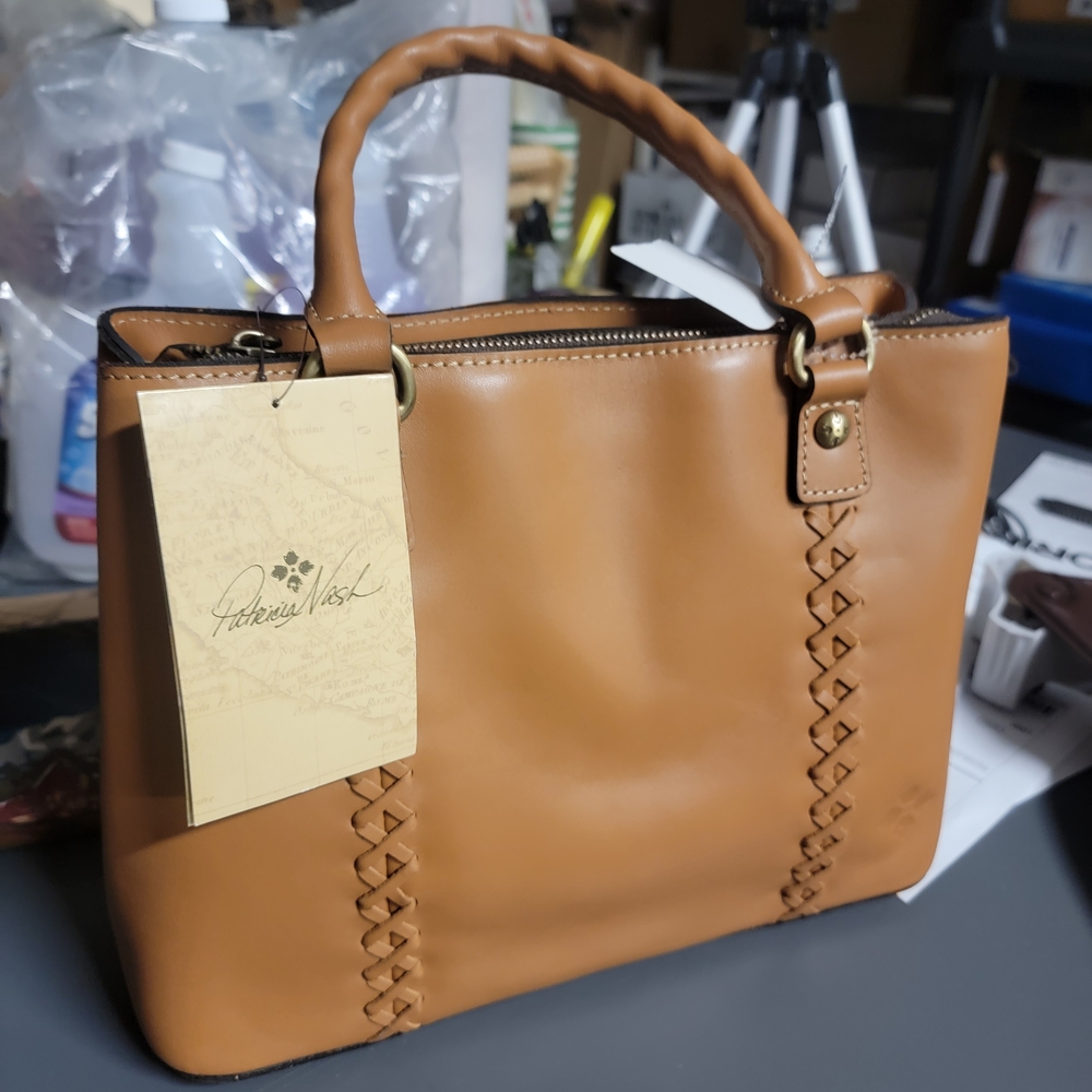 Patricia Nash Caramel Leather Satchel